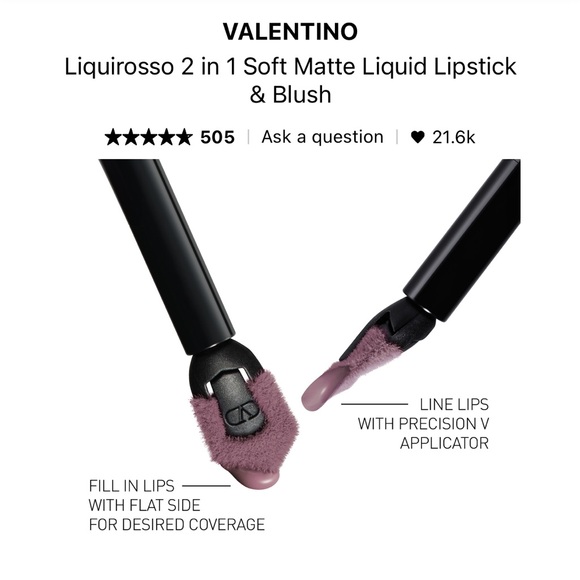 🆕Valentino Liquirosso Soft Matte Liquid Lipstick & Blush 601R Highway to Plum - Picture 4 of 6